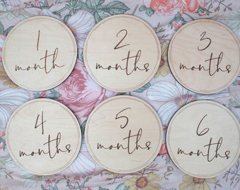 Wooden Baby Milestone Circles Red Cedar Wood Baby Milestones Baby Photo Prop Baby Shower Gift Milestone Photo Prop