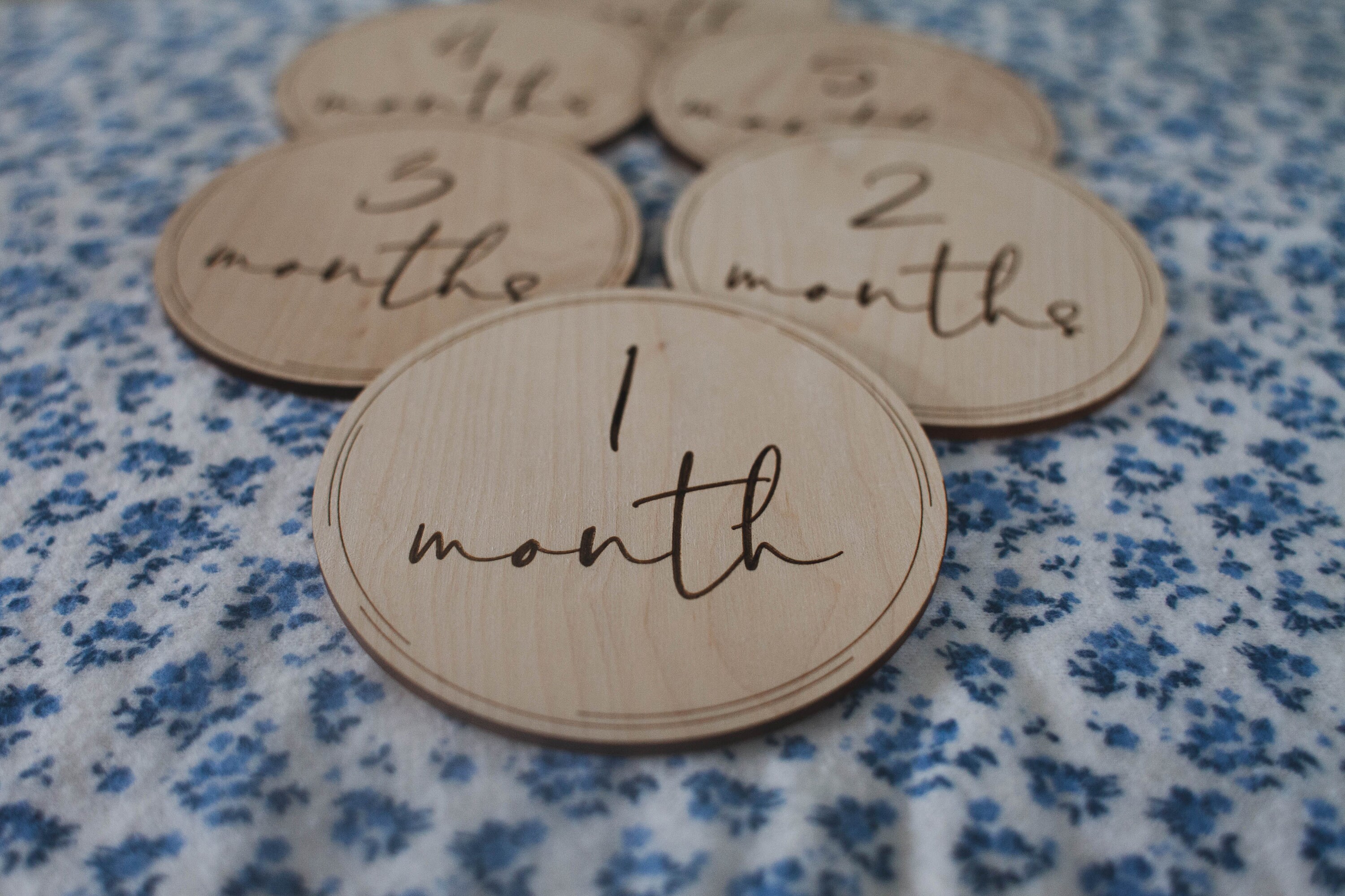 Wooden Baby Milestone Circles | 4x4” | Wood Baby Milestones | Baby Mi…