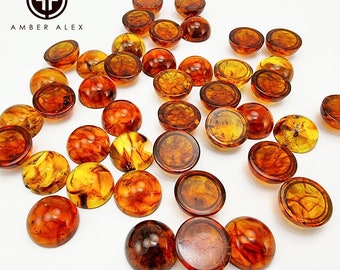 Natural Calibrated Round Amber Cabochon High Quality Gemstones 10mm Stones Gems