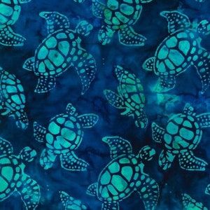 Turtle Fabric, Turtle Batik, Robert Kaufman Totally Tropical Turtles Regatta