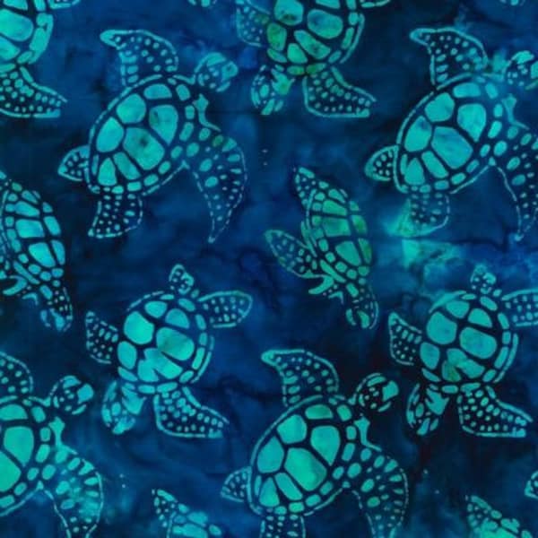 Turtle Fabric, Turtle Batik, Robert Kaufman Totally Tropical Turtles Regatta