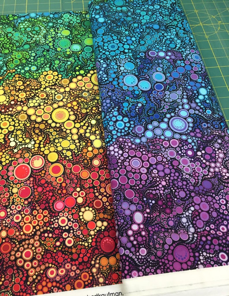 Rainbow Fabric Robert Kaufman Effervescence Bright Color Etsy