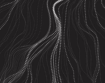 Aboriginal fabric, M & S Textiles Aboriginal Black and White Fabric, Sandhill charcoal