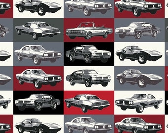 Windham American Muscle Retro Cars in Red, Black, White and Grey