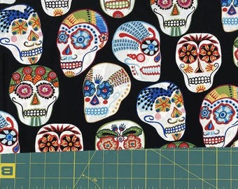 Alexander Henry Folklorico Calaveras Contentas, Sugar Skulls on Black