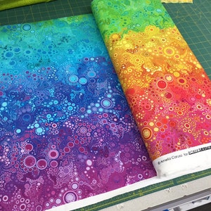 Rainbow Fabric, Robert Kaufman Effervescence - Rainbow color way