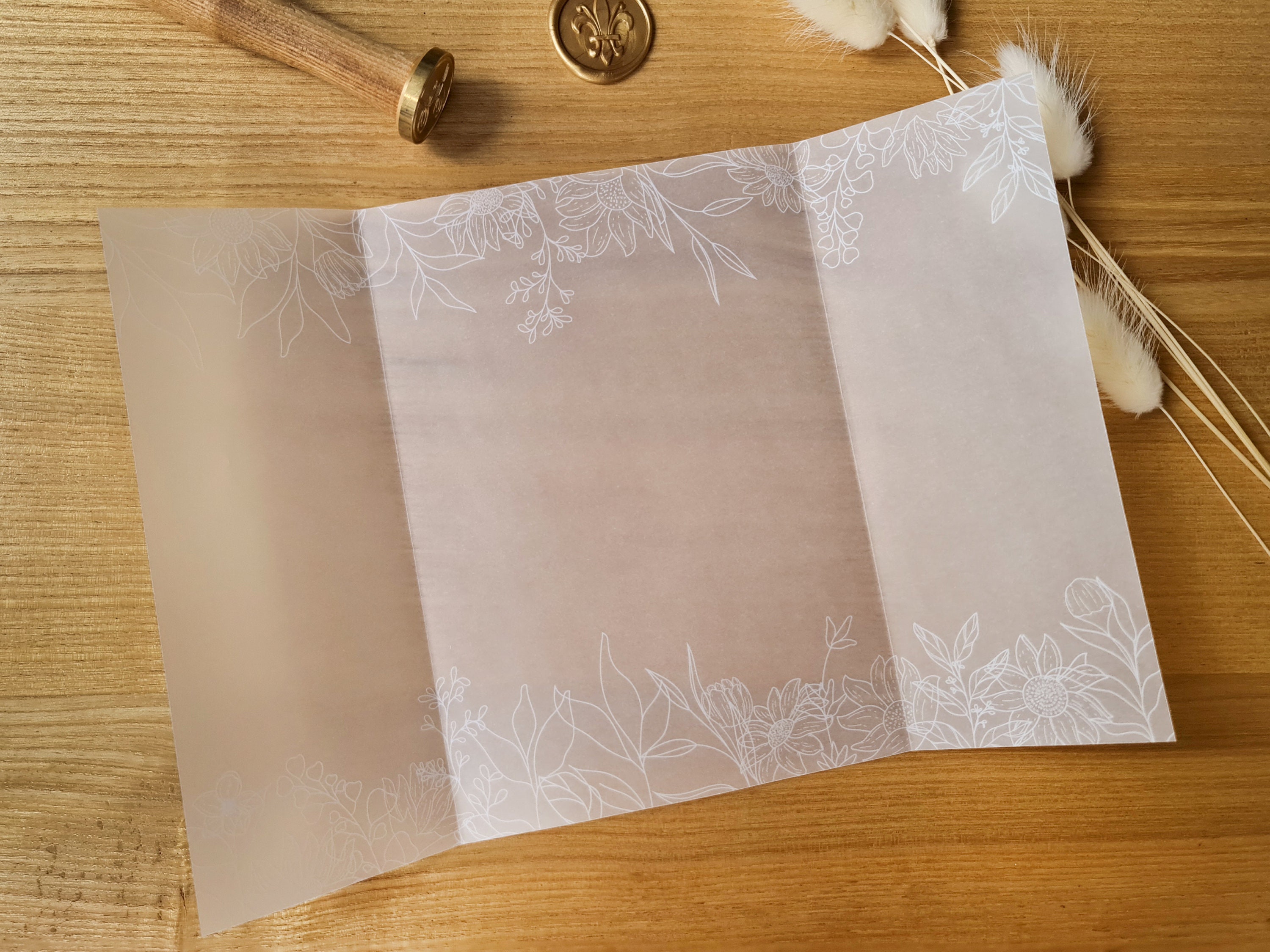 Pre-Folded Vellum Jackets for 5x7 Invitations: 60Pcs Vellum Paper  Translucent Wedding Invitation Wraps