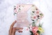 Acrylic Wedding Invitations, Vintage Flowers Peach White Peony, Floral Roses Anniversary, Birthday Transparent Plexiglass UV Printed Card 