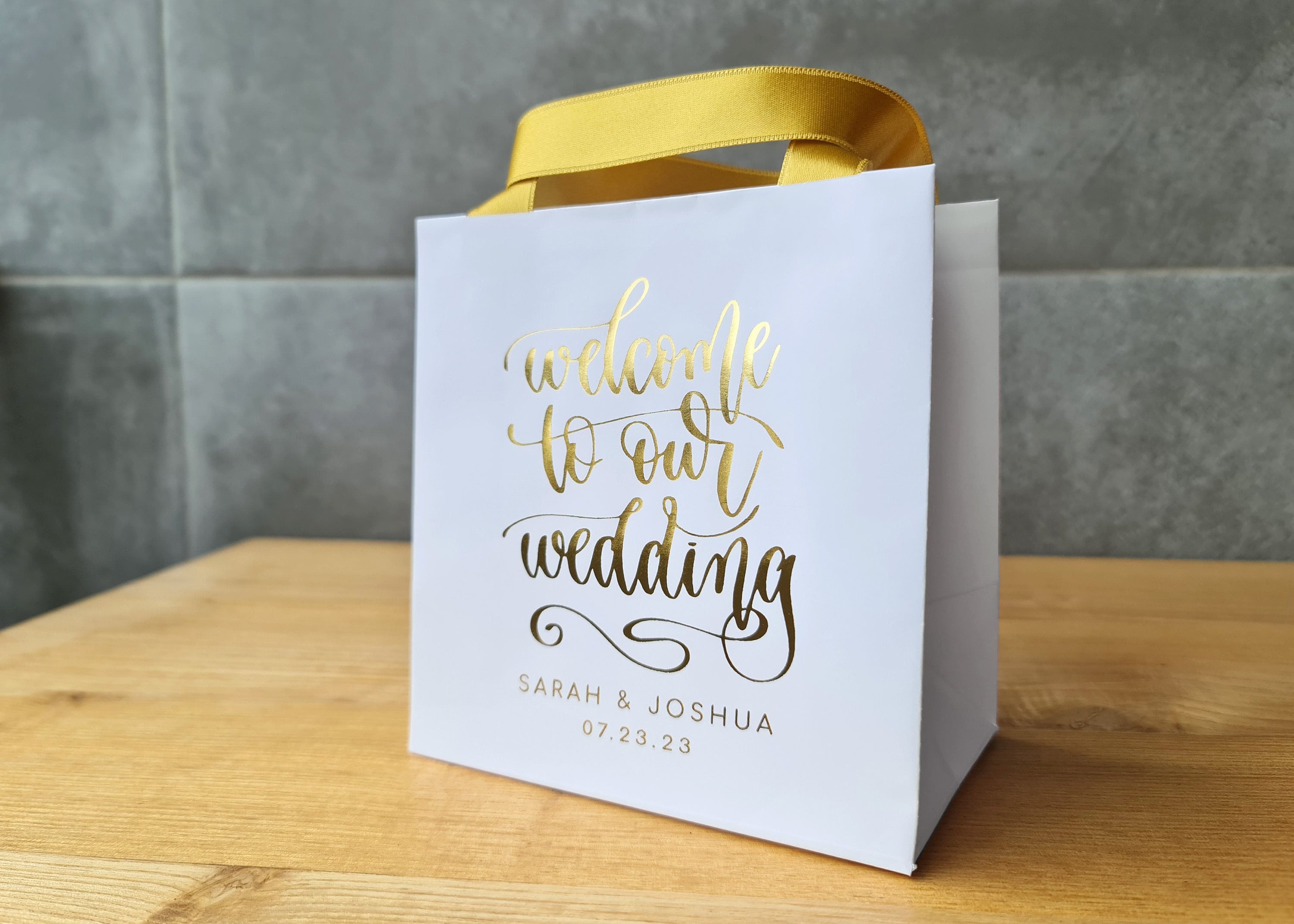 Gold Foil Printed Bridesmaid Canvas Cosmetic Bag