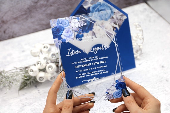 Acrylic wedding invitations, dusty blue Wedding invitations online, acrylic  invitations, Luxory Wedding Invitation Suite 04/velakryl/z