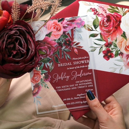 Invitaciones de boda de acrílico estilo boho de otoño - Etsy España Invitaciones de boda de acrílico estilo boho de otoño - Etsy España