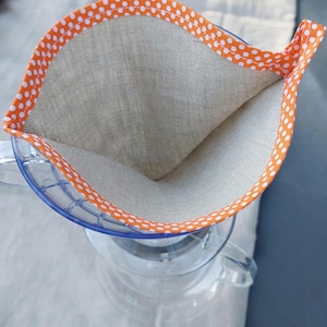 Quadratischer Kaffeefilter mit Dripper-Schrägfilter/quadratische Form aus Bio-Leinen/Oekotex/Zero Waste Geschenk/Frankreich