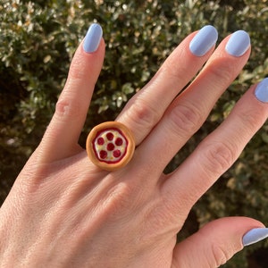 Pizza ring polymer clay pepperoni pizza clay ring