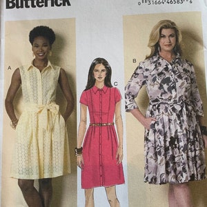 Butterick Misses Dress Pattern - Sizes 8-16 or 18W-24W.  Brand New!!