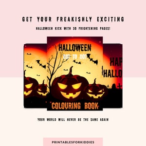 Libro da colorare di Halloween/Attività da fare con i puntini di Halloween/Pagine per feste di Halloween/DOWNLOAD IMMEDIATO di Halloween