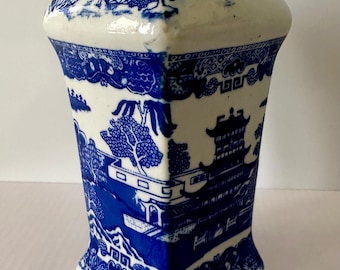 Vintage cobalto azul transferware hatpin titular