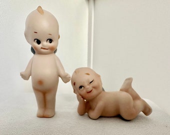 ¡2 figuras vintage de Kewpie con alas azules!