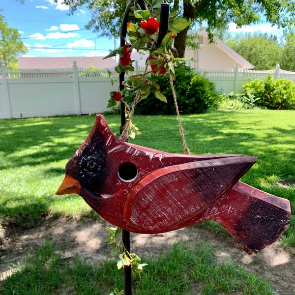 Cardinal Bird House Etsy