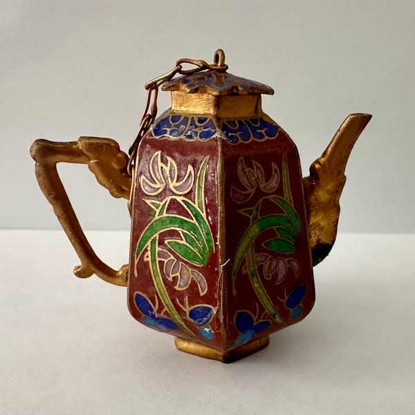 Vintage Miniature Cloisonné Tea Pot