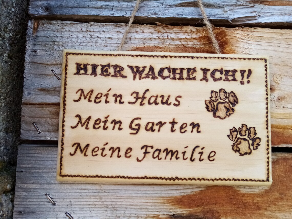 Türschild Spruchschild Hund auf Holz gebrannt Etsy