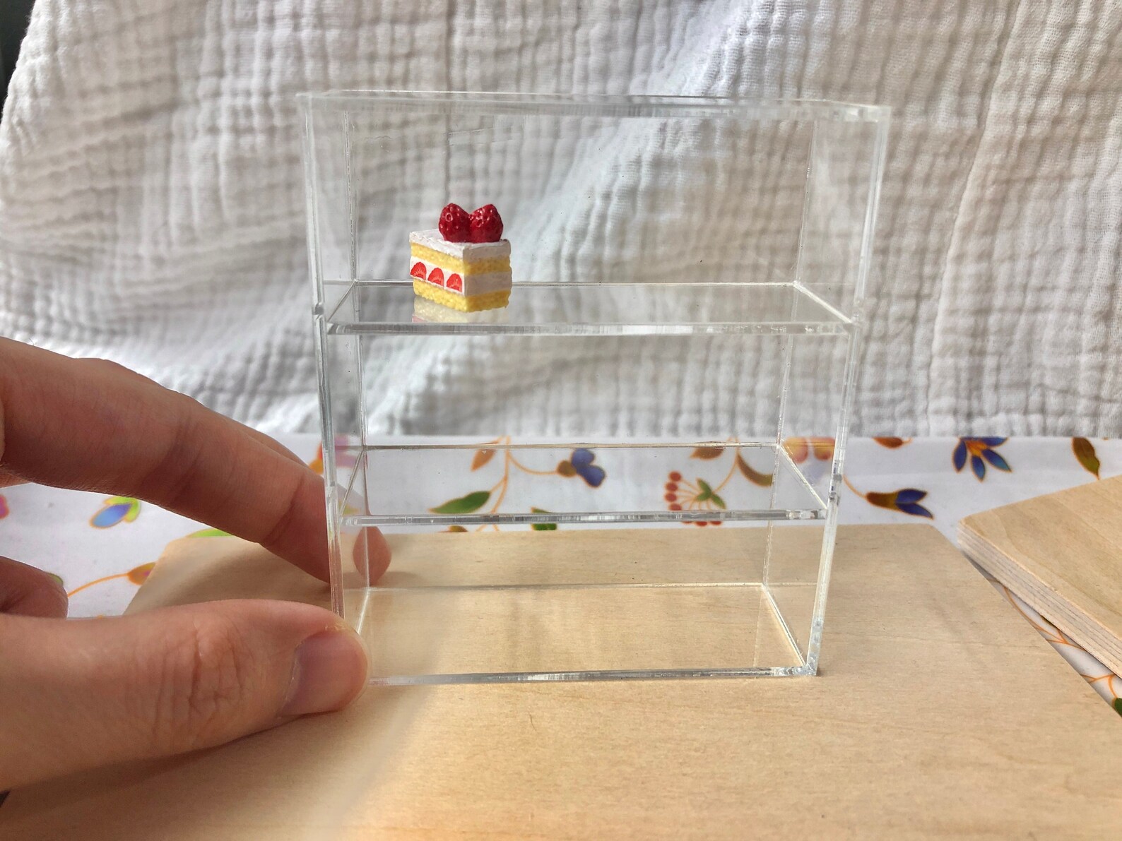 3.14 X 2.67 Mini Display Case Transparent Clear Acrylic Display Case for Miniature Crafts / Toys