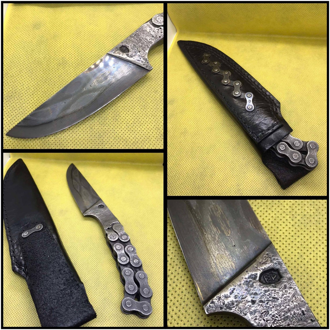 Vintage Damascus Shurap Knife Motorcycle Chain Incredible Etsy