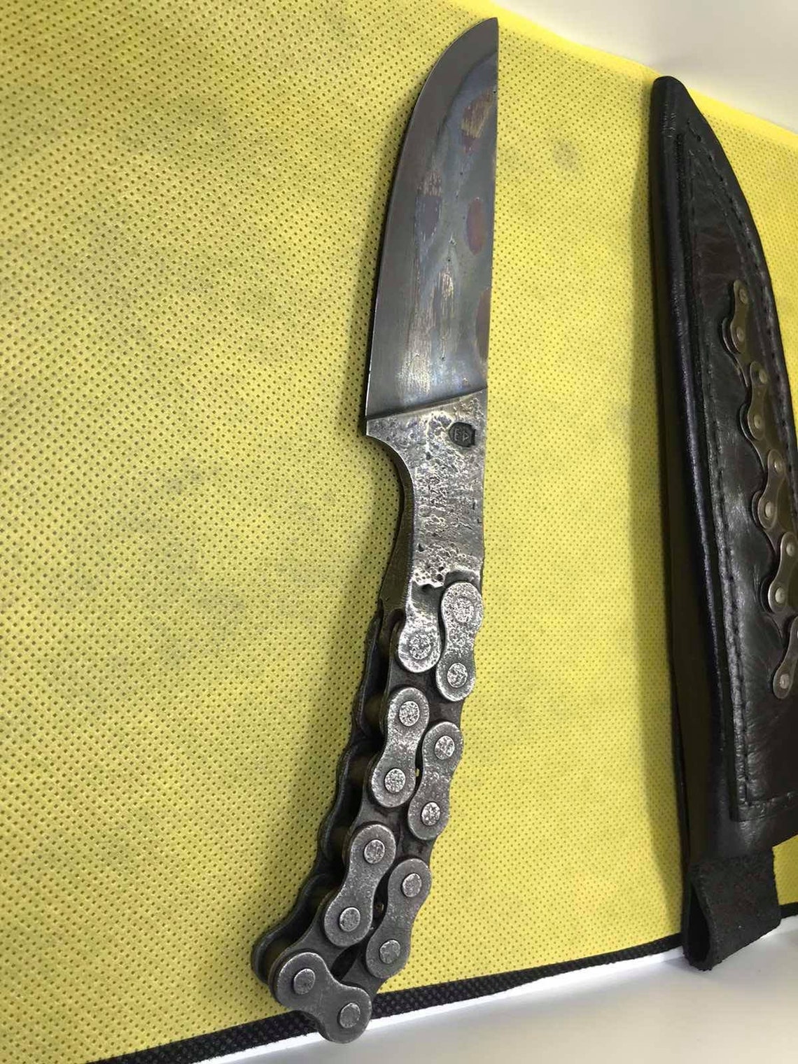 Vintage Damascus Shurap Knife Motorcycle Chain Incredible Etsy