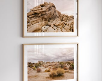 SET OF 2 - Joshua Tree National Park Photo Print Set: Desert Photography Art, Posters, Cactus
