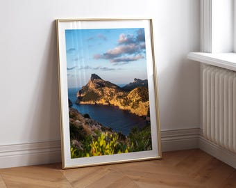 Mallorca Wall Art – Cap de Formentor Print – Landscape Photography – Mediterranean Coastal Decor – Spain Travel Photo – Golden Hour Ocean
