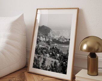 Big Sur Black & White Photo Print: California Coast Wall Art