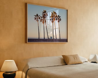 Venice Beach Palm Tree Sunrise Photo Print: Los Angeles Film Art