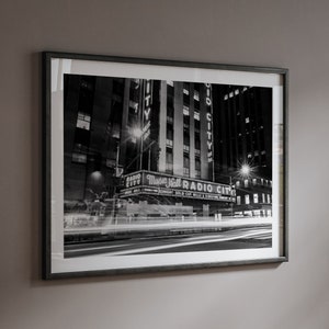 New York Photo Print, Radio City Music Hall Wall Art, NYC Street Black and White Fine Art Prints, Modern and Minimalist Photography Poster image 4