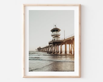 Huntington Beach Pier Sunset Photo Print: California Coastal Wall Art