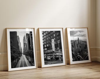 NYC Wall Art Set of 3 – Black and White New York Photography – Manhattan Decor – NYC Gallery Wall – Modern Apartment Wall Art