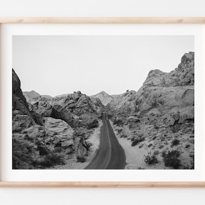 Valley of Fire Photo Print, Nevada Poster, National Parks USA, Desert Road Prints, Posters, Landscape Wall Art, Photography, Framed