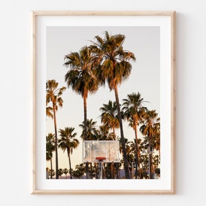 Venice Beach Photo Print, Basketball Court Fine Art Photography, Los Angeles Prints, Beach Palm Trees Poster, LA Sports Wall Art