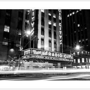 New York Photo Print, Radio City Music Hall Wall Art, NYC Street Black and White Fine Art Prints, Modern and Minimalist Photography Poster image 3