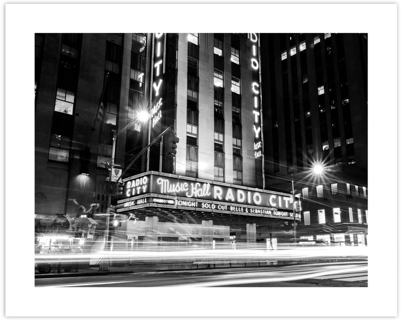 New York Photo Print, Radio City Music Hall Wall Art, NYC Street Black and White Fine Art Prints, Modern and Minimalist Photography Poster image 8