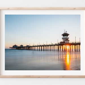 Huntington Beach Sign Photo Print, California Pier Wall Art Prints, Landscape Photography, Beach Poster, Beaches Posters, Framed
