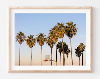 Venice Beach Basketball Court Photo: Los Angeles Palm Tree Art Print