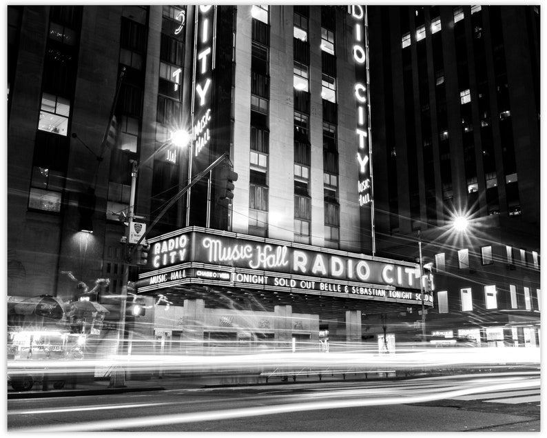 New York Photo Print, Radio City Music Hall Wall Art, NYC Street Black and White Fine Art Prints, Modern and Minimalist Photography Poster image 4