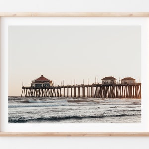 Huntington Beach Pier Photo Print, California Photography Art, Beach Poster, Ocean Posters