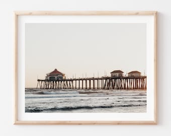 Huntington Beach Pier Photo Print, California Photography Art, Beach Poster, Ocean Posters
