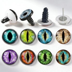 Olhos de segurança de dragão com arruelas, materiais para amigurumi e artesanato de animais para artistas adultos, 10 unidades A208