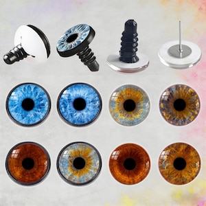 10 ojos de seguridad para amigurumi, cabujón de cristal con arandelas, 10-20 mm B1