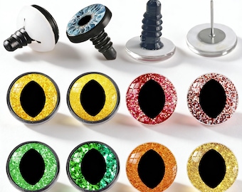 Crochet Doll Making Supplies: 10PCS Safety Eyes with Washers, Sparkling Amigurumi Eyes for Teddy Bear and Cat Plush A302