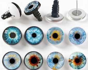 10 STÜCKE Glas Cabochon Sicherheitsaugen für Amigurumi-Puppenherstellung, funkelnde Tieraugen Realistische Plüschtiere A185A