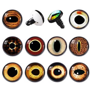 10pcs Safety Eyes for Stuffed Animals, Assorted Sizes with Washers, Black Doll Eyes for Amigurumi Crochet, Teddy Bear & Plush Toy Making