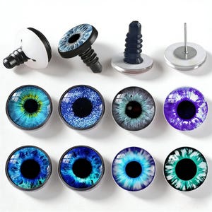 Amigurumi Safety Eyes 10PCS, Glass Cabochon Doll Making Supplies, Choose Size and Pupil Color for Teddy Bear and Plushie A206