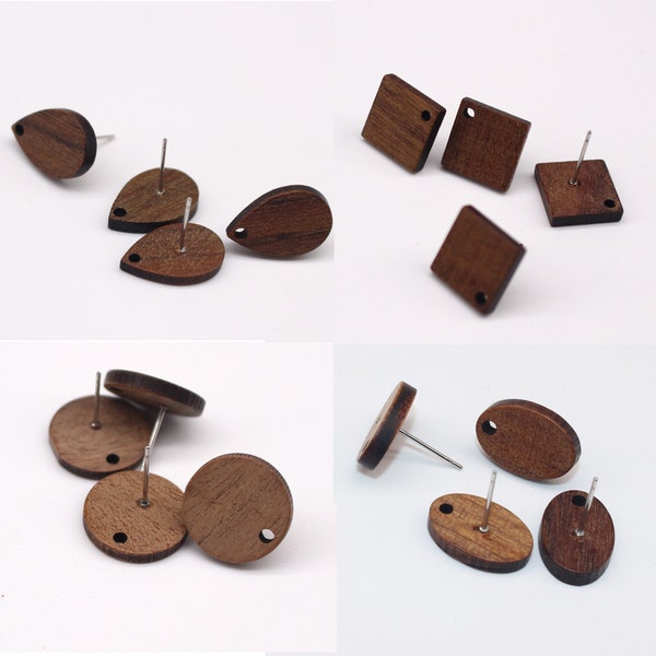 10 Stück Holz Holz Ohrring Tropfen Ohrring Rund Holz Ohrringe Quadrat Holz Ohrring Herz Holz Ohrringe